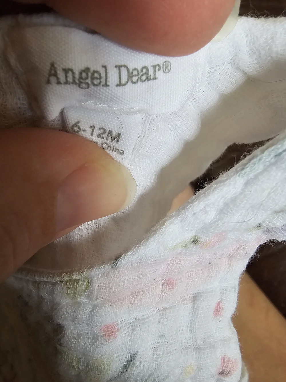 Angel Dear White Muslin Diaper Cover with Pink and Yellow Accents